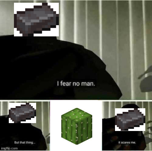 Minecraft Memes | image tagged in i fear no man,memes,minecraft,funny memes | made w/ Imgflip meme maker