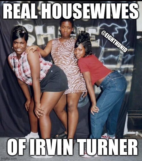 Housewives | REAL HOUSEWIVES; @EIGHTHUNID; OF IRVIN TURNER | image tagged in real housewives | made w/ Imgflip meme maker