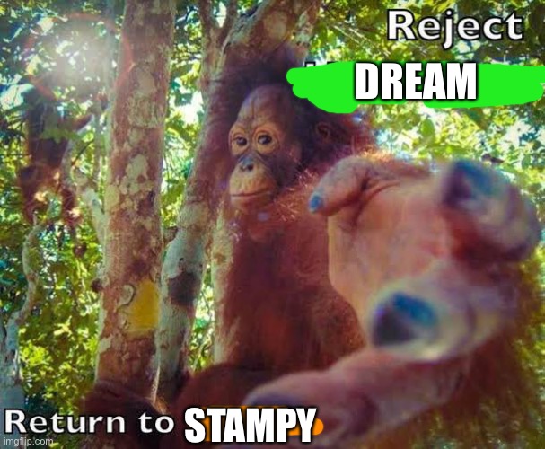 Come at me stans. You got nothing on me, or Stampy Cat. | DREAM; STAMPY | image tagged in return to monke | made w/ Imgflip meme maker