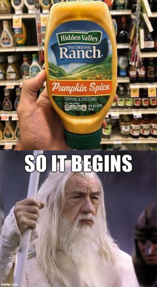 image tagged in so it begins,pumpkin spice | made w/ Imgflip meme maker