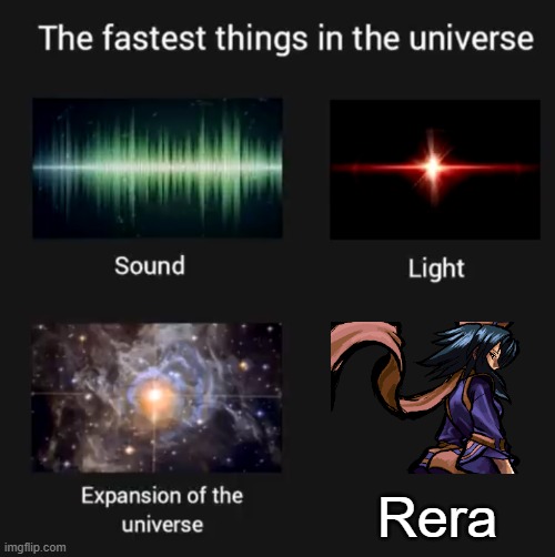 Rera is literally the wind in human form. HER NAME IMPLIES THIS! (SamSho has an anime, this counts.) | Rera | image tagged in fastest things in the universe,memes,rera,samurai spirits 2 asura zanmaden,samurai shodown 64 warriors rage,samurai shodown | made w/ Imgflip meme maker