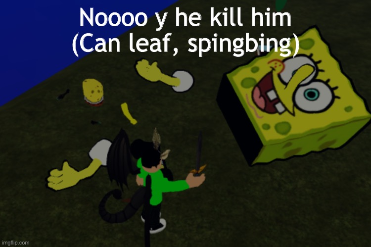 Noooo y he kill him
(Can leaf, spingbing) | made w/ Imgflip meme maker