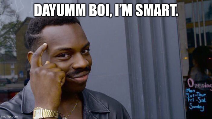 Roll Safe Think About It | DAYUMM BOI, I’M SMART. | image tagged in memes,roll safe think about it | made w/ Imgflip meme maker
