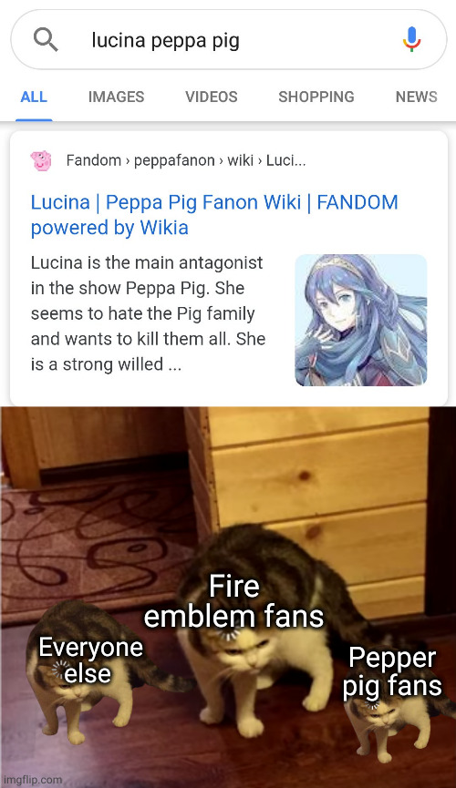 *peppa | Everyone else; Fire emblem fans; Pepper pig fans | image tagged in loading cat hd | made w/ Imgflip meme maker