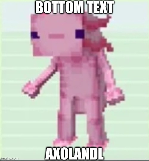 Axolandl | BOTTOM TEXT AXOLANDL | image tagged in axolandl | made w/ Imgflip meme maker