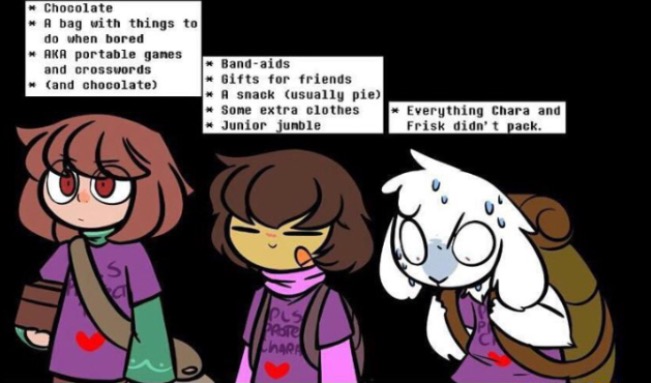 How they would go to school.(also why didn’t Chara pack a knife) | made w/ Imgflip meme maker