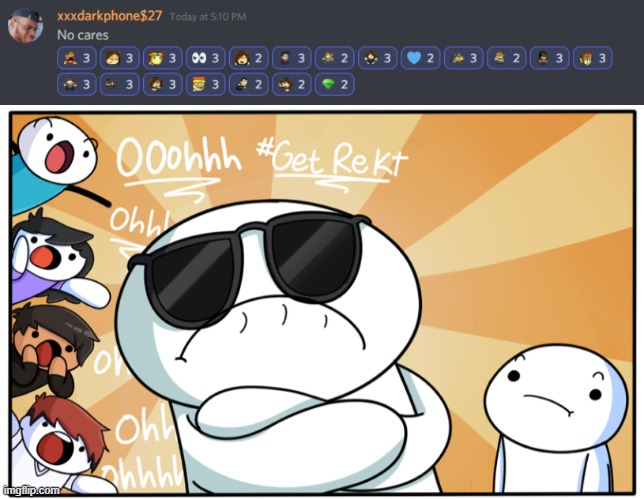 image tagged in theodd1sout get rekt | made w/ Imgflip meme maker