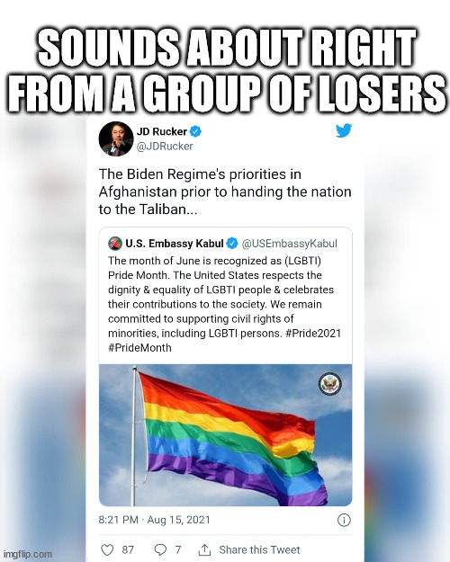liberal idiots | SOUNDS ABOUT RIGHT FROM A GROUP OF LOSERS | image tagged in stupid liberals | made w/ Imgflip meme maker