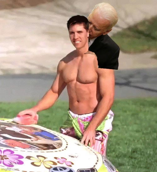 High Quality Joe Biden sniffing Denny Hamlin Blank Meme Template