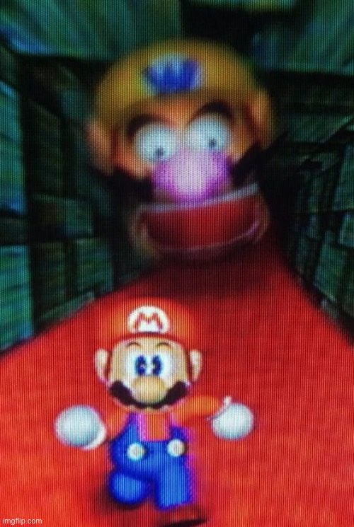 Wario Chasing Mario | image tagged in wario chasing mario | made w/ Imgflip meme maker