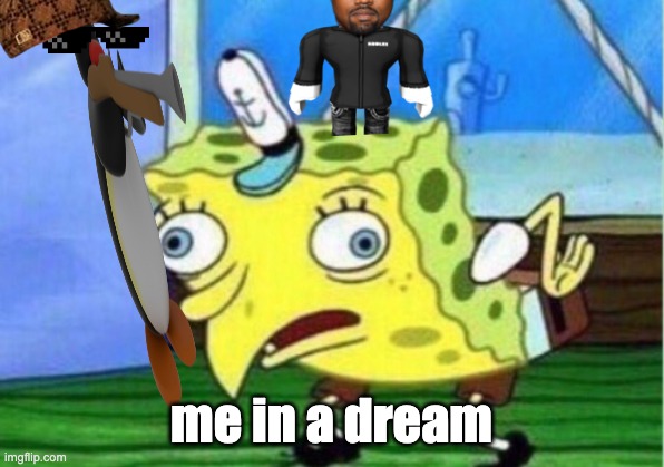 Mocking Spongebob Meme | me in a dream | image tagged in memes,mocking spongebob | made w/ Imgflip meme maker