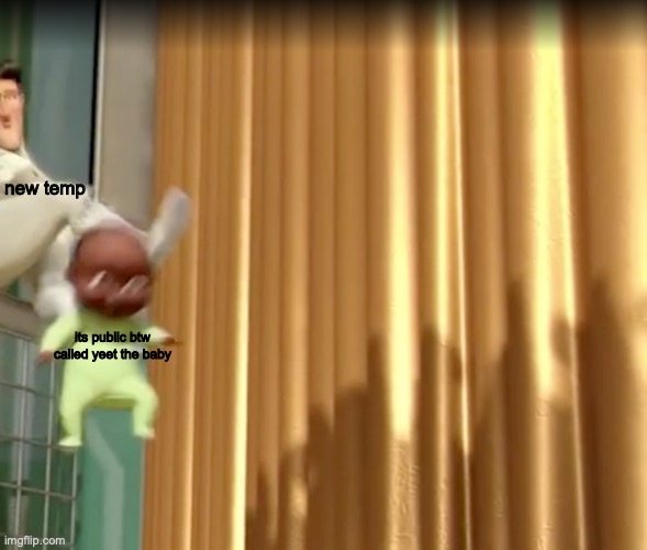 Yeet the baby | new temp; its public btw called yeet the baby | image tagged in yeet the baby | made w/ Imgflip meme maker