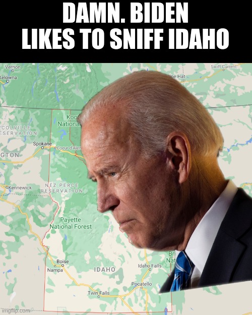 DAMN. BIDEN LIKES TO SNIFF IDAHO | made w/ Imgflip meme maker