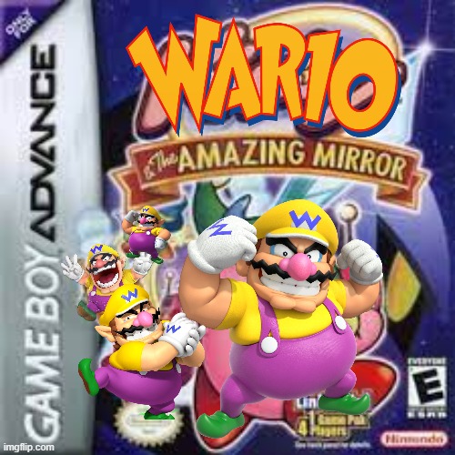 Wario and the Amazing Mirror | image tagged in wario,kirby,nintendo | made w/ Imgflip meme maker