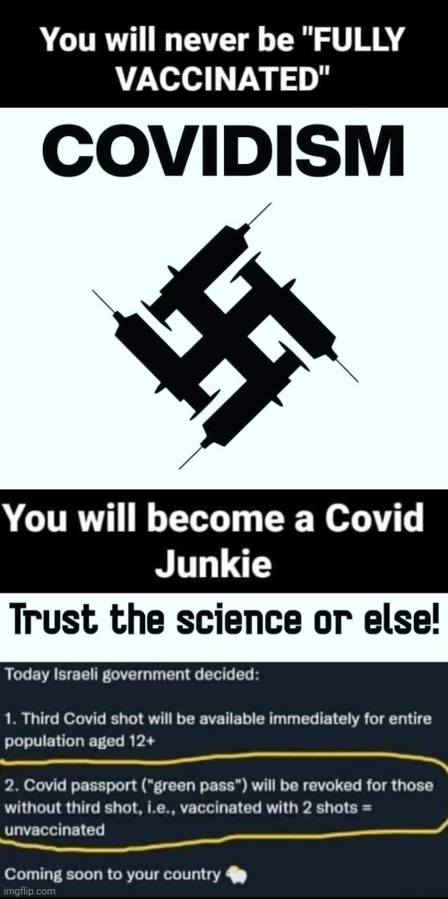 Covidian Jab Junkies | image tagged in black blank | made w/ Imgflip meme maker