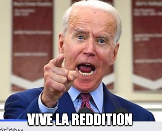Joe Biden no malarkey | VIVE LA REDDITION | image tagged in joe biden no malarkey | made w/ Imgflip meme maker