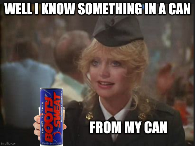 Private Benjamin | WELL I KNOW SOMETHING IN A CAN; FROM MY CAN | image tagged in private benjamin | made w/ Imgflip meme maker