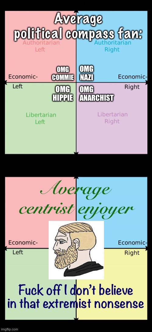 Average centrist enjoyer Blank Meme Template