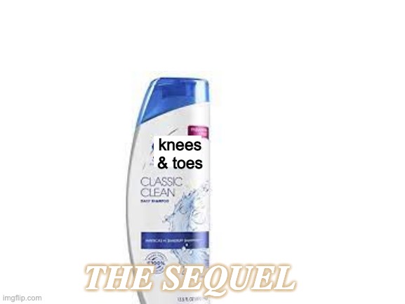 THE SEQUEL HAS FINALLY ARRIVED | knees & toes; THE SEQUEL | image tagged in low effort,blank white template,get a life | made w/ Imgflip meme maker