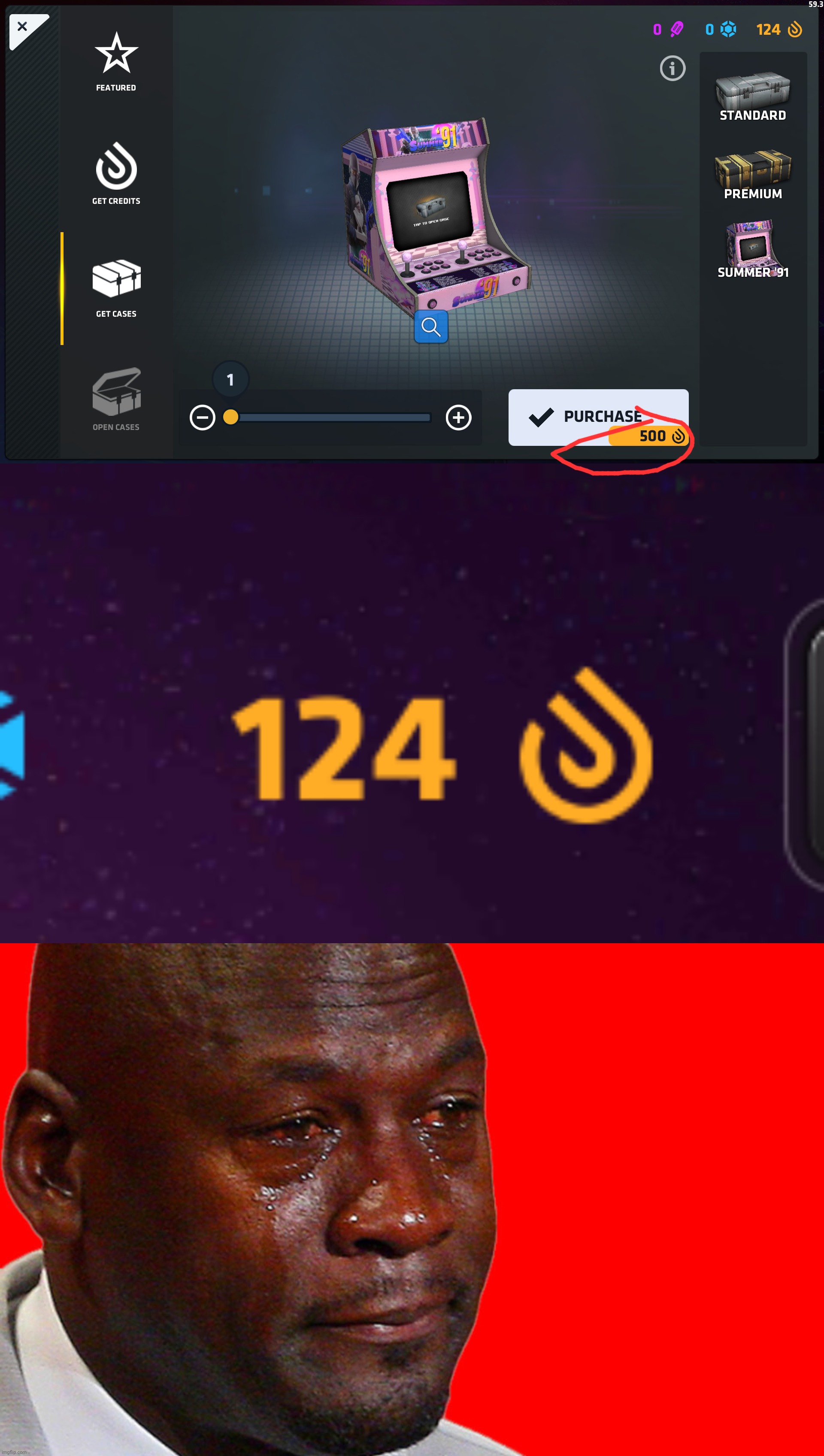 i'm damn poor as an f2p | image tagged in crying michael jordan | made w/ Imgflip meme maker