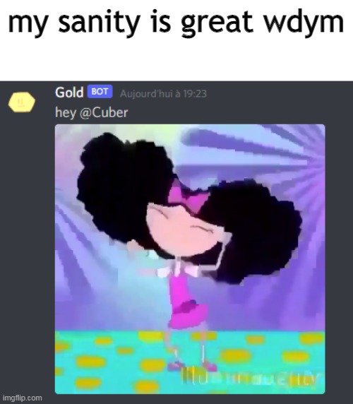 my sanity is great wdym | made w/ Imgflip meme maker