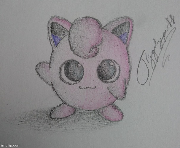 A Jigglypuff drawing I made for a friend of mine :D | image tagged in princevince64,cute,pokemon,jigglypuff | made w/ Imgflip meme maker