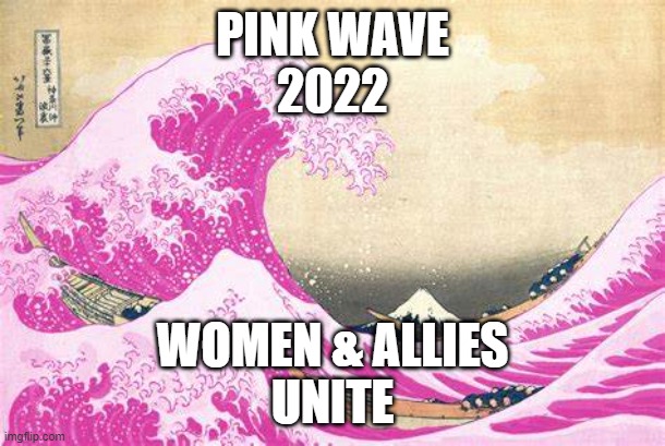 Pink Wave 2022 | PINK WAVE
2022; WOMEN & ALLIES
UNITE | image tagged in pink wave | made w/ Imgflip meme maker