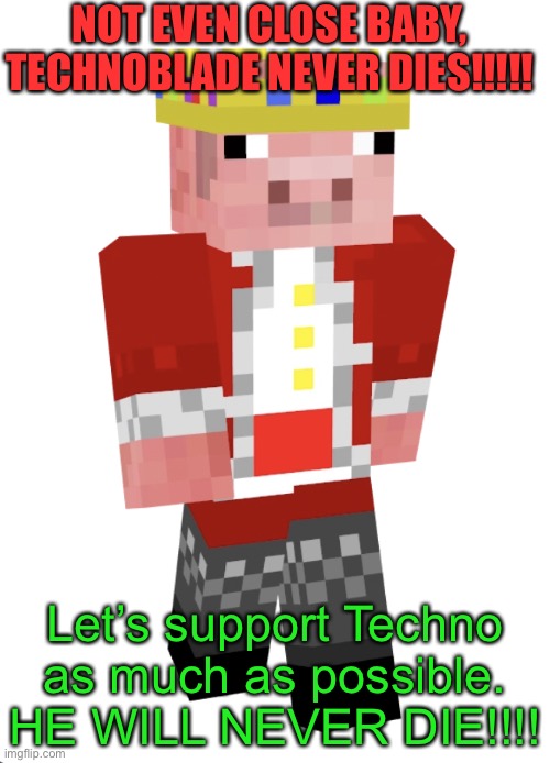 Technoblade Vs Cancer | NOT EVEN CLOSE BABY, TECHNOBLADE NEVER DIES!!!!! Let’s support Techno as much as possible. HE WILL NEVER DIE!!!! | image tagged in technoblade | made w/ Imgflip meme maker