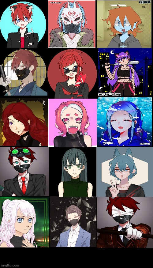 Choose who to rp with, Expanded roster of 15 | image tagged in memes,blank transparent square | made w/ Imgflip meme maker