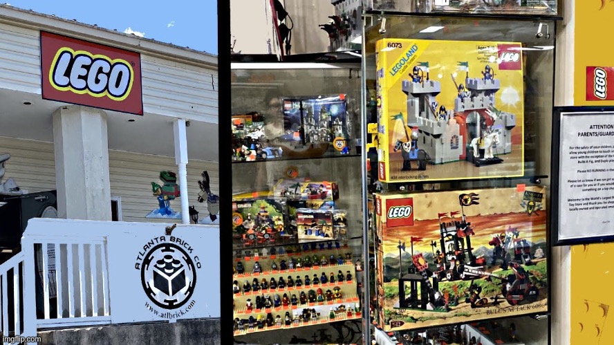 The Atlanta lego store has a lot of lego sets and old stuff | made w/ Imgflip meme maker