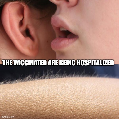 Keep those booster shots coming... | THE VACCINATED ARE BEING HOSPITALIZED | image tagged in whisper and goosebumps | made w/ Imgflip meme maker
