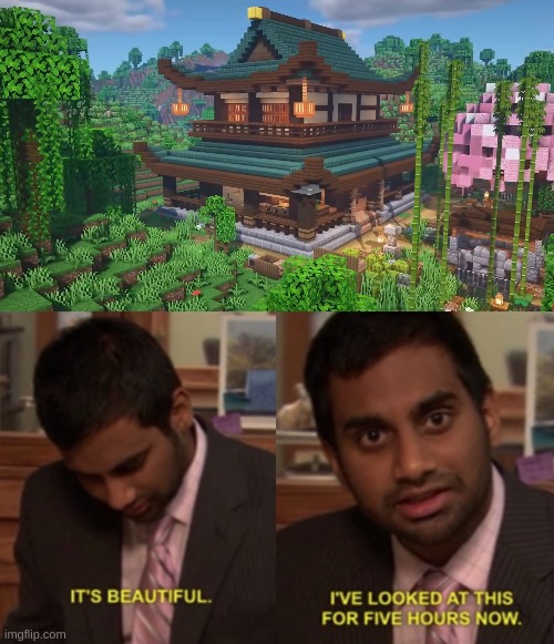 It's beautiful | image tagged in i've looked at this for 5 hours now,minecraft,house,beautiful | made w/ Imgflip meme maker