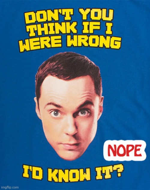 Don't you think if I were wrong, I'd know it? Nope! | image tagged in don't you think if i were wrong i'd know it nope | made w/ Imgflip meme maker