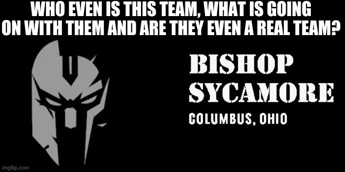 Like who is this team and it's on the news | WHO EVEN IS THIS TEAM, WHAT IS GOING ON WITH THEM AND ARE THEY EVEN A REAL TEAM? | image tagged in bishop | made w/ Imgflip meme maker