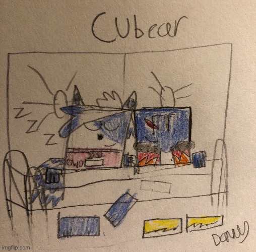 Some ship art I did a while ago (in Discord as a request) (Clear belongs to Cloud) | image tagged in cuber,clear fox | made w/ Imgflip meme maker