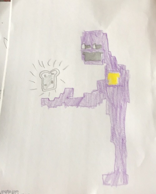 I drew this | image tagged in fnaf,purple guy | made w/ Imgflip meme maker