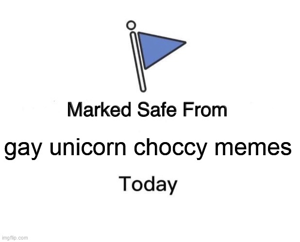 Marked Safe From Meme | gay unicorn choccy memes | image tagged in memes,marked safe from | made w/ Imgflip meme maker
