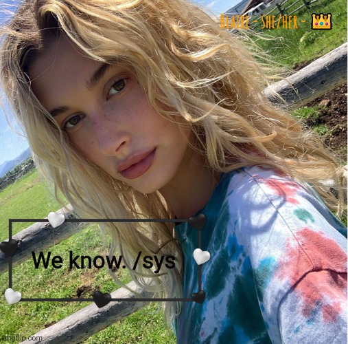 Blaire | We know. /sys | image tagged in blaire | made w/ Imgflip meme maker