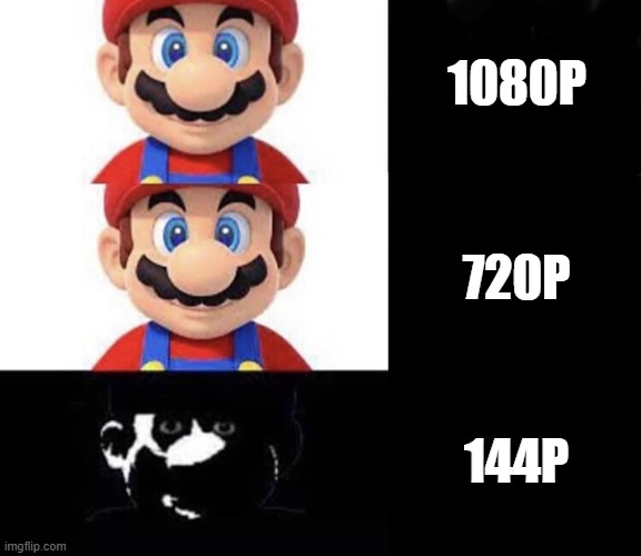 Mario dark three panel | 1080P; 720P; 144P | image tagged in mario dark three panel,meme | made w/ Imgflip meme maker