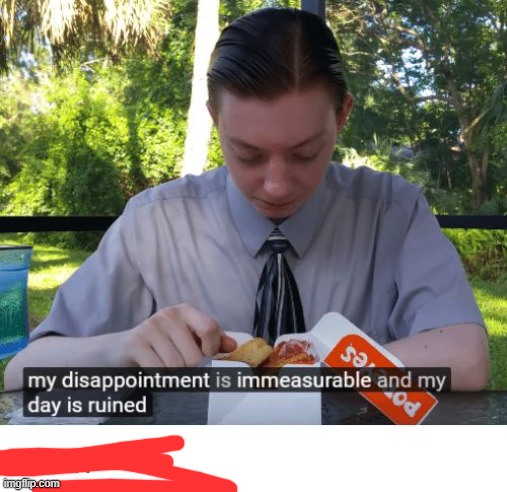 My disappointment is immeasurable and my day is ruined | image tagged in my disappointment is immeasurable and my day is ruined | made w/ Imgflip meme maker