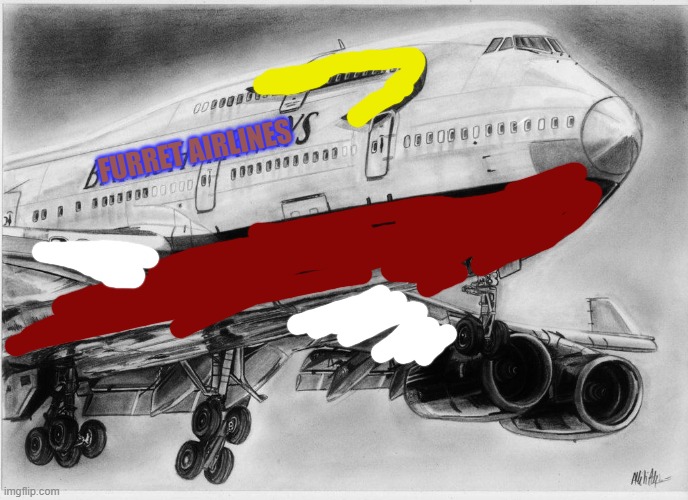 Furret Airlines Boeing-747 | FURRET AIRLINES | image tagged in boeing,furret,plane | made w/ Imgflip meme maker
