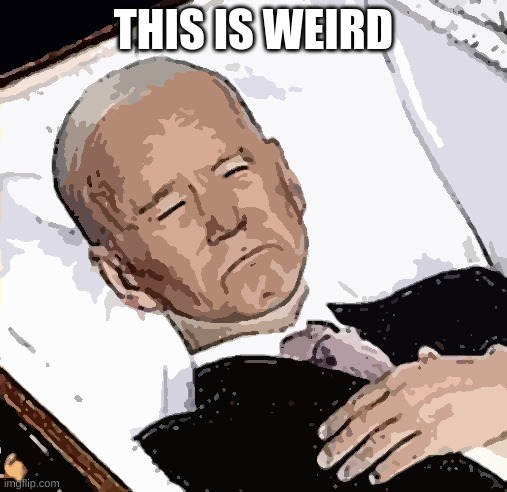 THIS IS WEIRD | image tagged in biden coffin | made w/ Imgflip meme maker