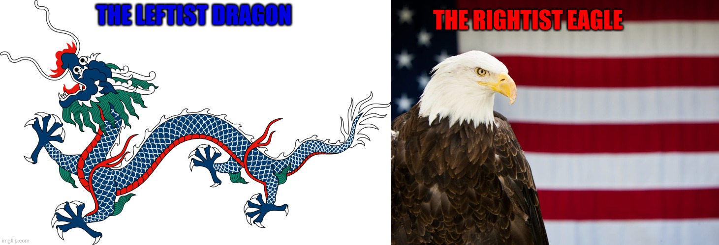 The Eagle is better | THE LEFTIST DRAGON THE RIGHTIST EAGLE | image tagged in conservatives,trump,eagle,dragon,memes | made w/ Imgflip meme maker