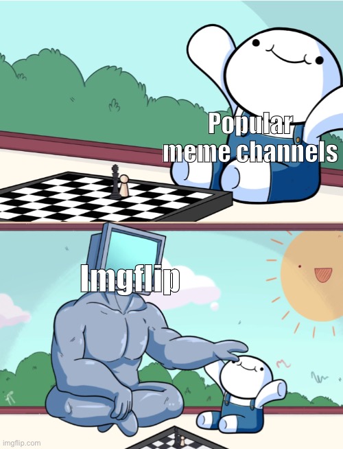 True tho | Popular meme channels; Imgflip | image tagged in theodd1sout buff robot chess,so true memes,memes,theodd1sout | made w/ Imgflip meme maker