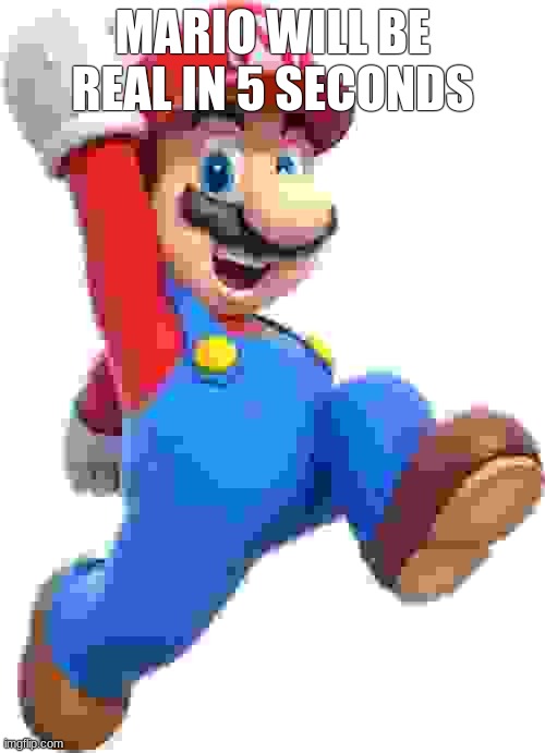 real | MARIO WILL BE REAL IN 5 SECONDS | image tagged in mario | made w/ Imgflip meme maker