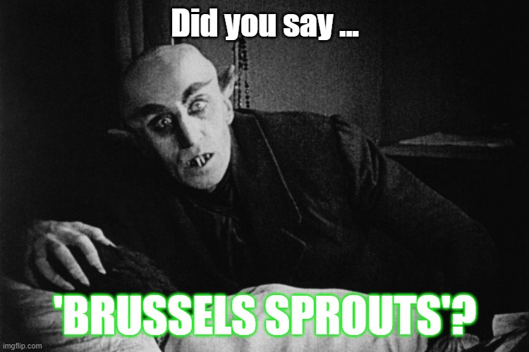 Got Graf Orlock's Attention | Did you say ... 'BRUSSELS SPROUTS'? | image tagged in vampire | made w/ Imgflip meme maker