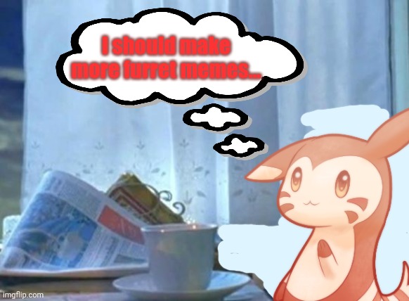 Furret reads the paper | I should make more furret memes... | image tagged in furret,anime,pokemon,cat reading,cute animals | made w/ Imgflip meme maker