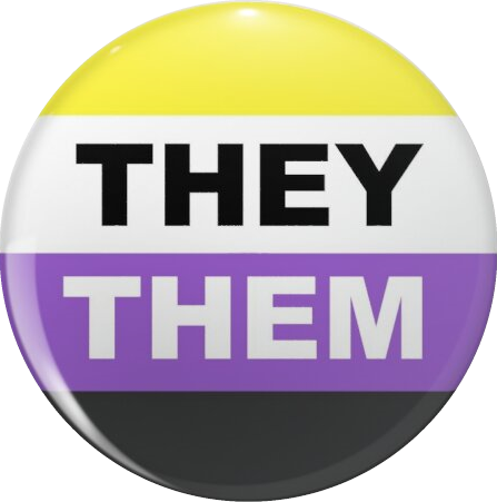 High Quality They them pronouns button Blank Meme Template