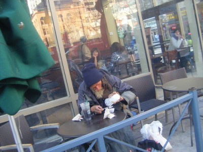 Homeless outside Starbucks Blank Meme Template