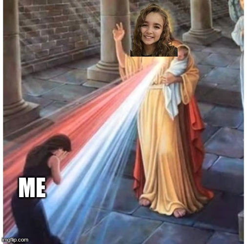 Angelina Nava is the real Jesus | ME | image tagged in jesus blessing from the heart,memes,angelina,jesus christ | made w/ Imgflip meme maker